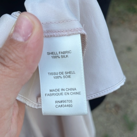 Rebecca Taylor Ivory Silk Pleated Puff Sleeve Blouse Size Small - Picture 4 of 8